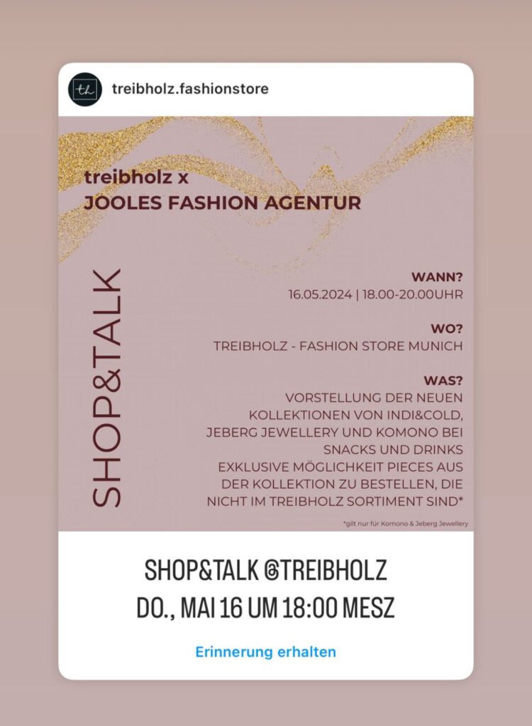 Münchens coolste Schmuck-Events_Screenshot_Instagram_@treibholz.fashionstore